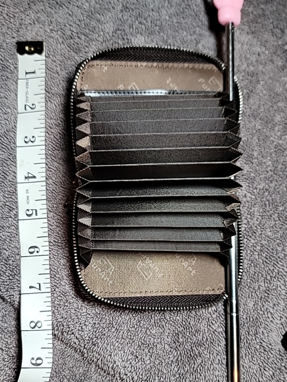 Zip-Around Compact Wallet in Blush Pink - Picture 6 of 6